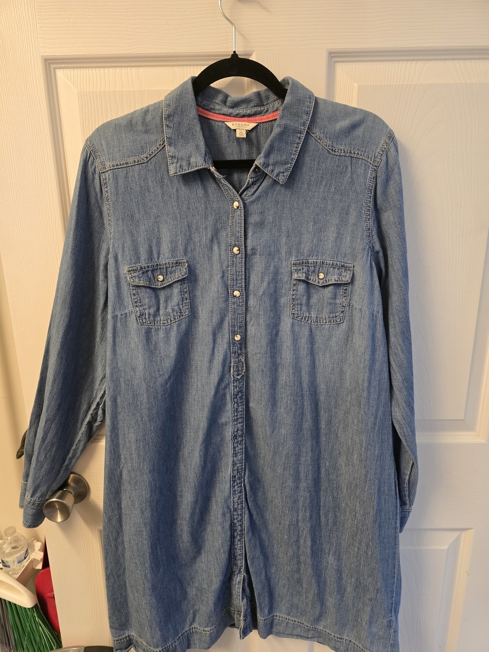 Sonoma Light Blue Denim Shirt Dress - Long Sleeve